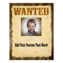 Wanted Poster Old-Time Photo Personalized Invitation
