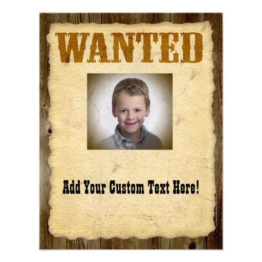 Wanted Poster Old-Time Photo Personalized Invitation