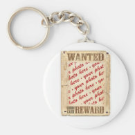 WANTED Poster Photo Frame Basic Round Button Keychain