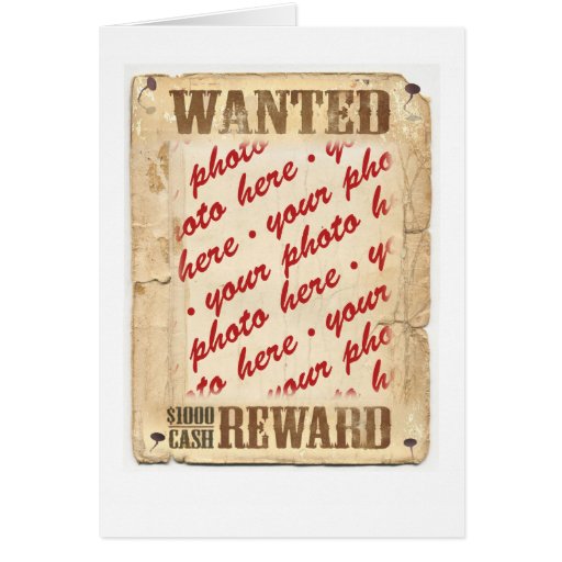 WANTED Poster Photo Frame Card Zazzle