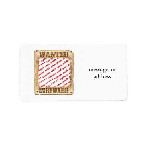 WANTED Poster Photo Frame Custom Address Labels