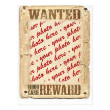 WANTED Poster Photo Frame Post Card