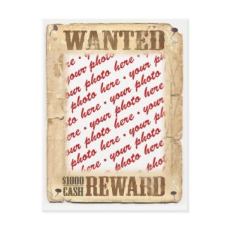 WANTED Poster Photo Frame zazzle_postcard