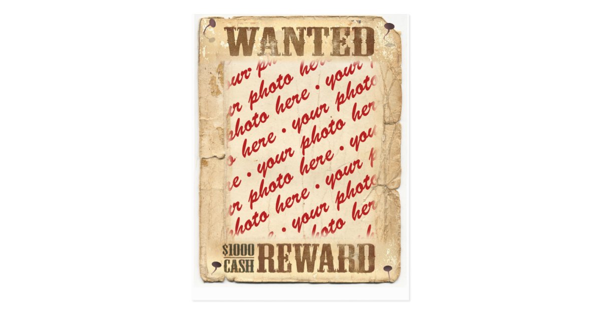 WANTED Poster Photo Frame Postcard Zazzle