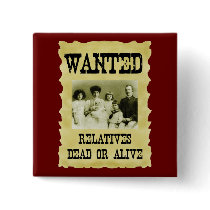 Wanted Poster Pinback Buttons