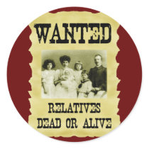 Wanted Poster Round Stickers