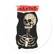 Wanted Skeleton stickers