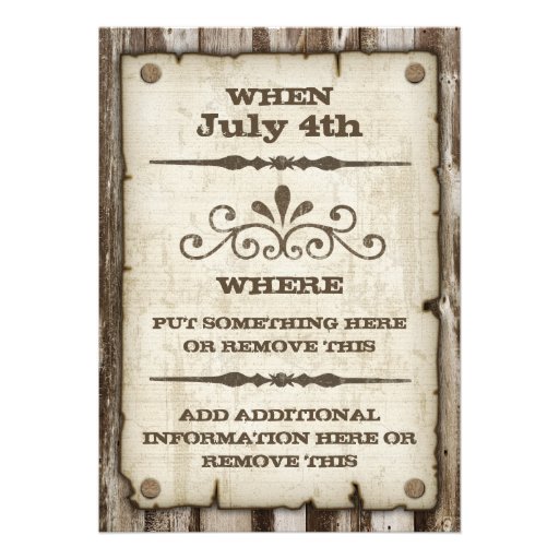 Wanted Style BBQ Invitations
