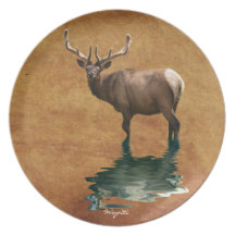 Wapiti (Bull Elk) Wildlife-lover Art Plate