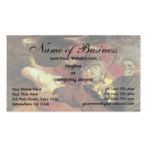 War by Arnold Bocklin Business Card Template (front side)