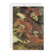 War by Arnold Bocklin Scary, Creepy Halloween Custom Invitations