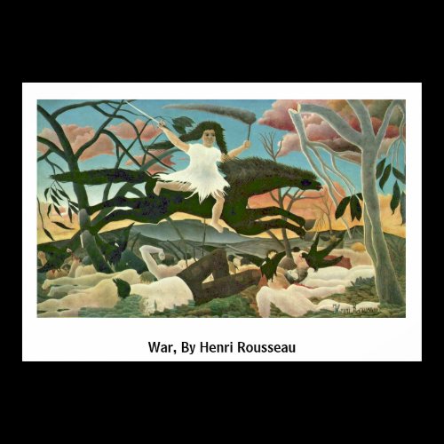 War, By Henri Rousseau Posters