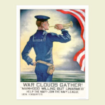 War Clouds Gather! Join the Navy League (US02185) posters by Hoover War Clouds Gather! Join the Navy League (US02185) posters