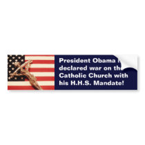 War Declared on Catholic Church Bumper Sticker