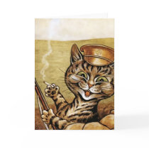 War Hero Cat by Louis Wain Card
