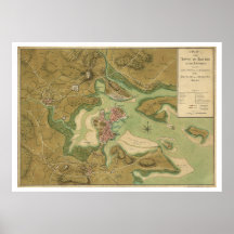 War in Boston Map - 1776 Posters