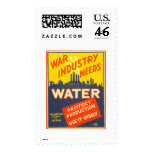 War Industry Water WWII 1943 WPA Stamps