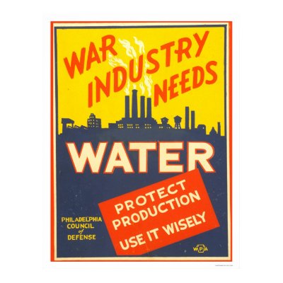War Industry Water WWII 1943 WPA Posters by lc_wpa