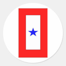 WAR MOTHERS FLAG 1 ROUND STICKER
