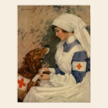 War Nurse with Golden Retriever 1917 posters