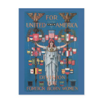 War Postcards, Vintage USA - Immigration of women