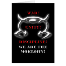 War! Unity! Discipline! (Black Gear) Greeting Cards
