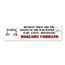 War! Unity! Discipline! (White) Bumper Sticker