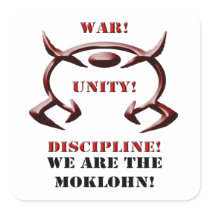 War! Unity! Discipline! (White) Square Sticker