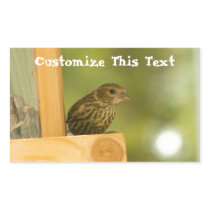 Warbler Having a Snack; Customizable Rectangular Sticker