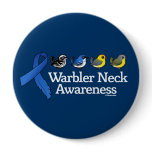 Warbler Neck Awareness Ribbon Round Button
