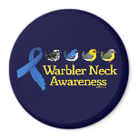 Warbler Neck Awareness Ribbon Round Magnet