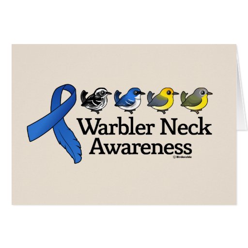 Warbler Neck Awareness Ribbon Greeting Cards
