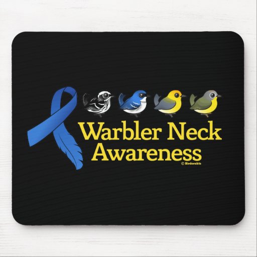Warbler Neck Awareness Ribbon Mouse Pads