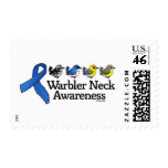 Warbler Neck Awareness Ribbon Postage Stamps