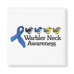 Warbler Neck Awareness Ribbon Square Magnet