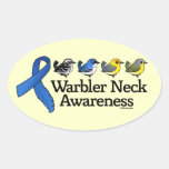 Warbler Neck Awareness Ribbon Stickers