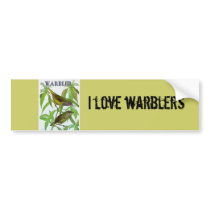 Warbler on Tree bumper stickers