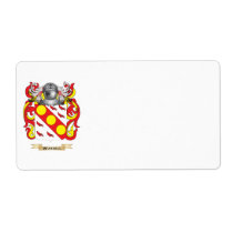 Wardell Family Crest (Coat of Arms) Custom Shipping Label