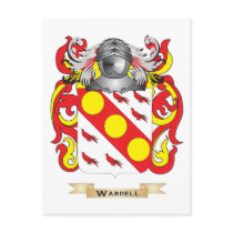 Wardell Family Crest (Coat of Arms) Postcard