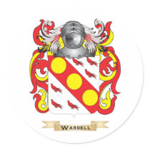 Wardell Family Crest (Coat of Arms) Round Stickers