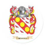 Wardell Family Crest (Coat of Arms) Round Stickers