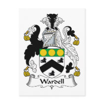Wardell Family Crest Post Cards