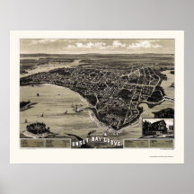 Wareham, MA Panoramic Map - 1885 Print