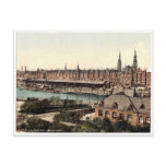 Warehouses at docks, Hamburg, Germany rare Photoch Post Card