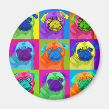Warhol inspired Pug Magnet