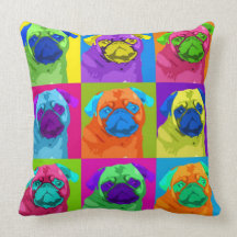 Warhol Inspired Pug Pillow