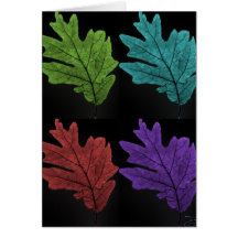 warholesque leaf greeting card