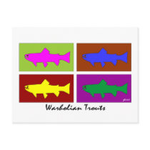 Warholian Trouts postcards