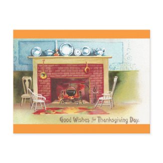 Warm and Cozy Thanksgiving postcard