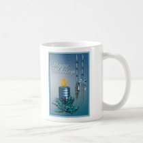 Warm Candlelight Happy Holidays Mug mugs